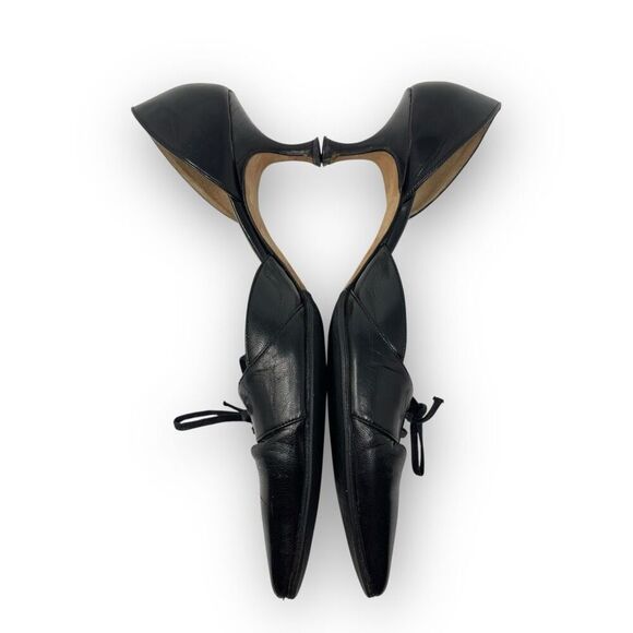 Manolo Blahnik Retro Black Leather Bow Detail Pointed Toe Heel Womens Size EU 41 - Picture 6 of 16